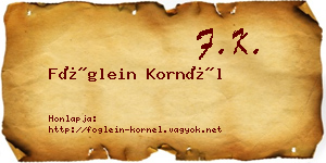 Föglein Kornél névjegykártya